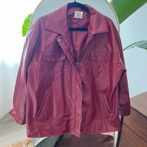 Princess Polly Callie Burgundy Faux Leather Jacket